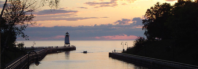 water scene at sunset